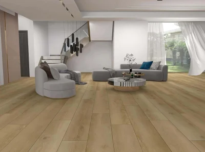 Vinylgolv LVT Almond GD i vardagsrum.